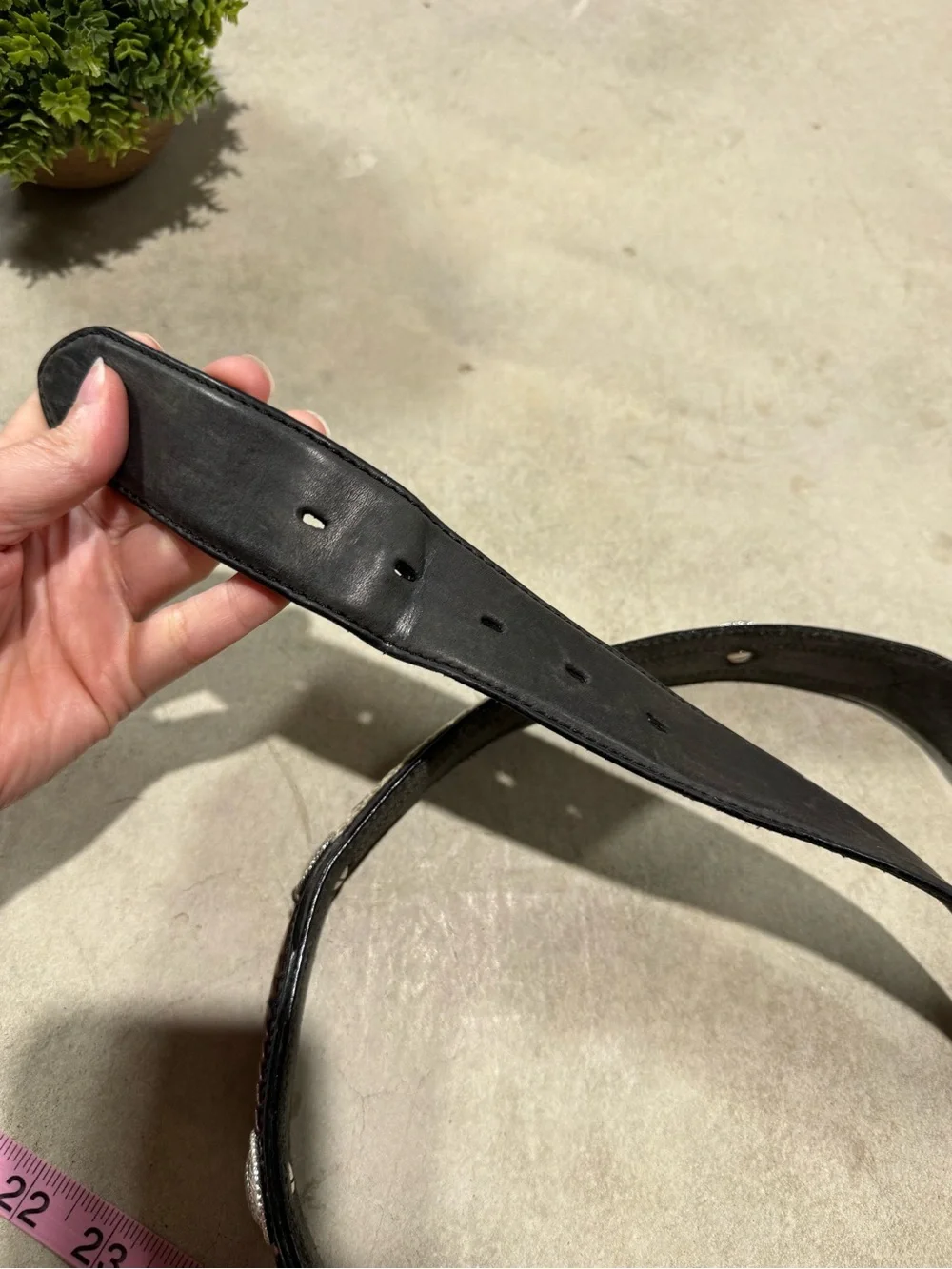 Tony Lama Horse Hair Leather Belt Men Size 42 Black Leather Western Cowboy Rodeo